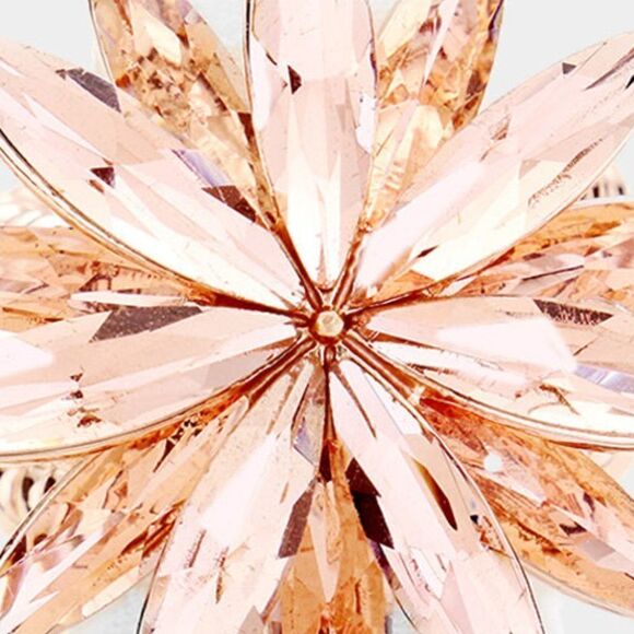 Flower Peach Crystal Marquise Cluster Stretch Ring NWT - Picture 3 of 7